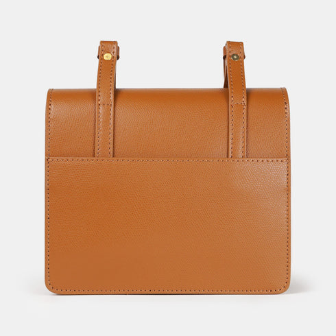 Bolso bandolera de piel para mujer marrón Ainara