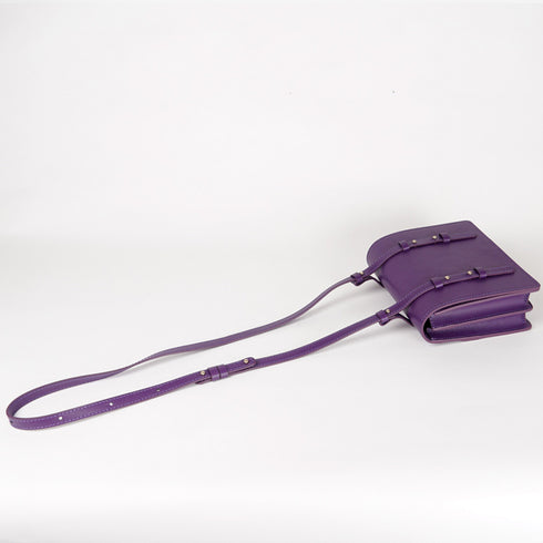 Bolso bandolera de piel para mujer morado Ainara