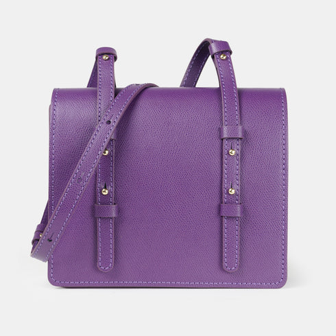 Bolso bandolera de piel para mujer morado Ainara