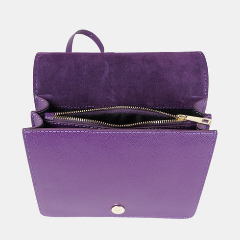 Bolso bandolera de piel para mujer morado Ainara
