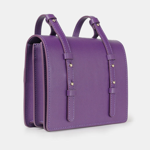 Bolso bandolera de piel para mujer morado Ainara