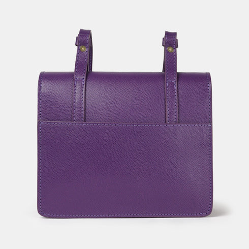 Bolso bandolera de piel para mujer morado Ainara