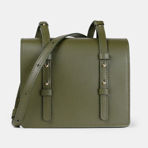 Bolso bandolera de piel para mujer verde Ainara