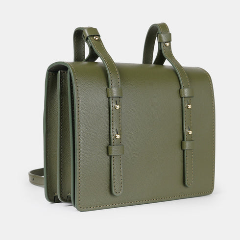 Bolso bandolera de piel para mujer verde Ainara