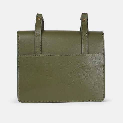 Bolso bandolera de piel para mujer verde Ainara