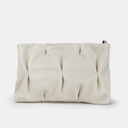 Bolso de bandolera de piel arrugada beige Cecilia M