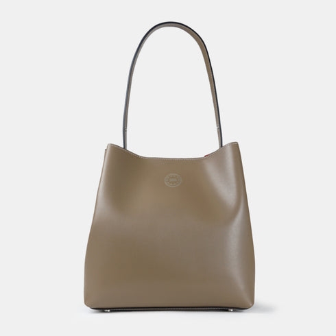Bolso Hobo de Piel Khaki para Mujer - Leticia