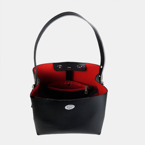 Bolso Hobo de Piel Negro para Mujer - Leticia