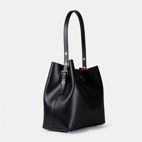 Bolso Hobo de Piel Negro para Mujer - Leticia