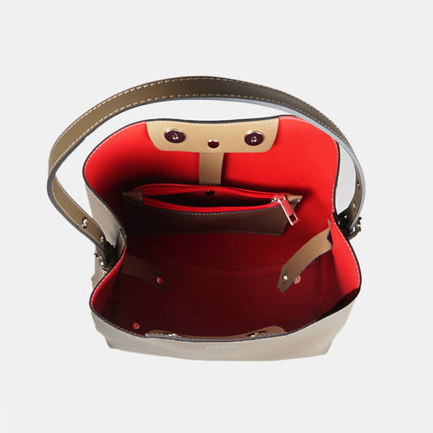 Bolso Hobo de Piel Khaki para Mujer - Leticia