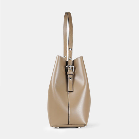 Bolso Hobo de Piel Khaki para Mujer - Leticia
