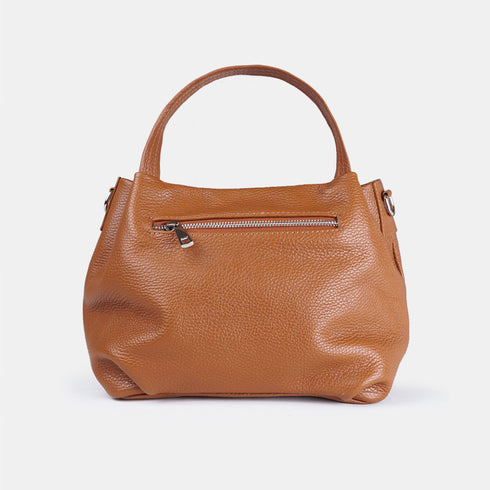 Bolso de mano de piel estilo saco para mujer marrón Stefy