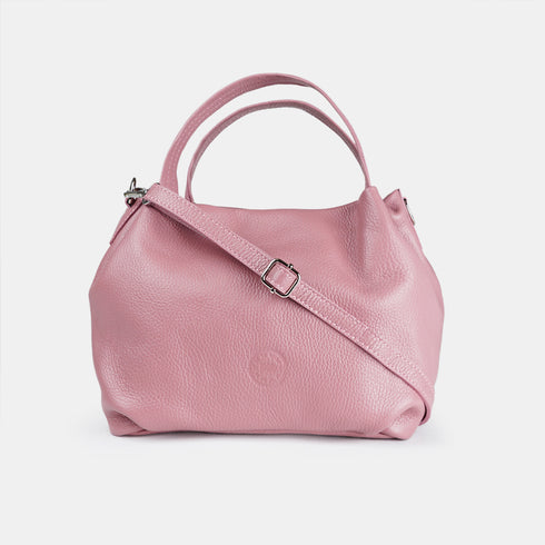 Bolso de mano de piel estilo saco para mujer rosa Stefy