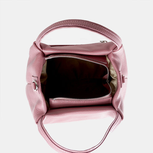 Bolso de mano de piel estilo saco para mujer rosa Stefy