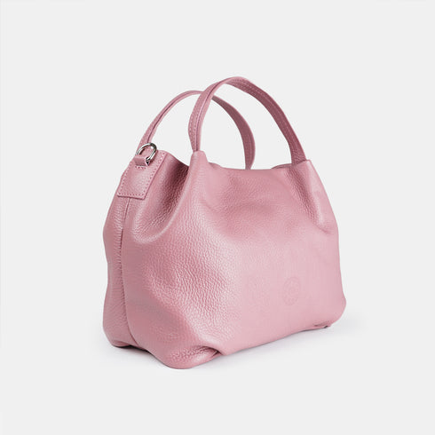 Bolso de mano de piel estilo saco para mujer rosa Stefy
