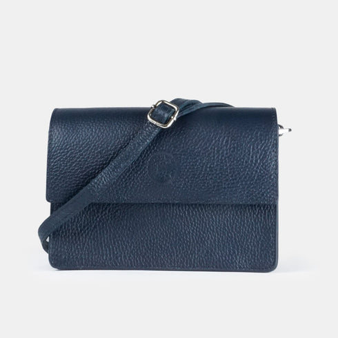 Bolso bandolera de piel para mujer azul oscuro marino Adina
