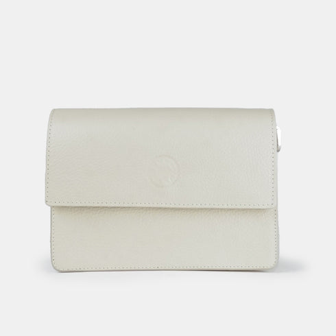 Bolso bandolera de piel para mujer beige Adina