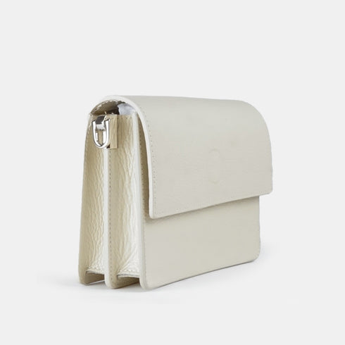 Bolso bandolera de piel para mujer beige Adina