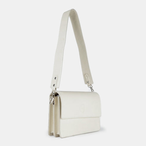 Bolso bandolera de piel para mujer beige Adina