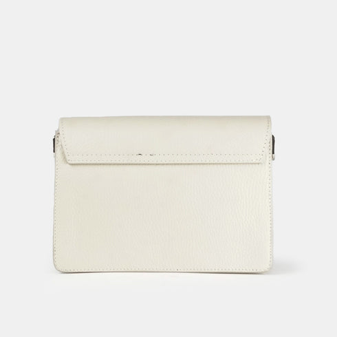 Bolso bandolera de piel para mujer beige Adina