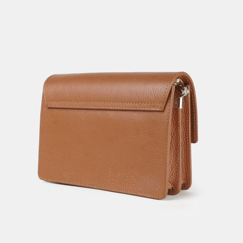 Bolso bandolera de piel para mujer marrón Adina