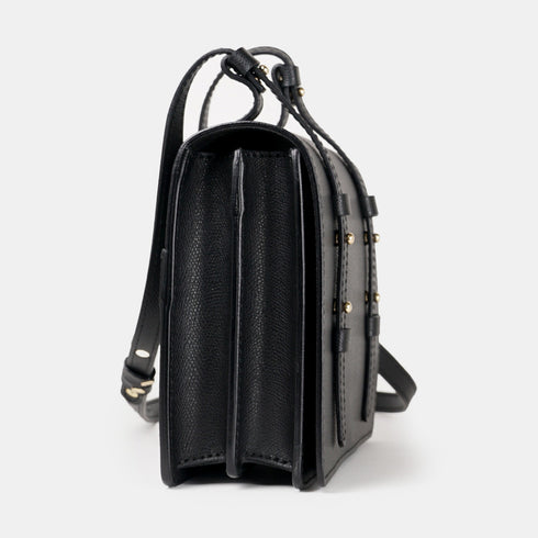 Bolso bandolera de piel para mujer negro Ainara