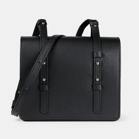 Bolso bandolera de piel para mujer negro Ainara