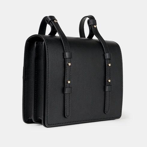 Bolso bandolera de piel para mujer negro Ainara