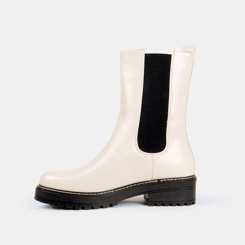 Botines chelsea para mujer beige Bianca