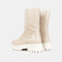Botines militares con cordones para mujer beige Rosie