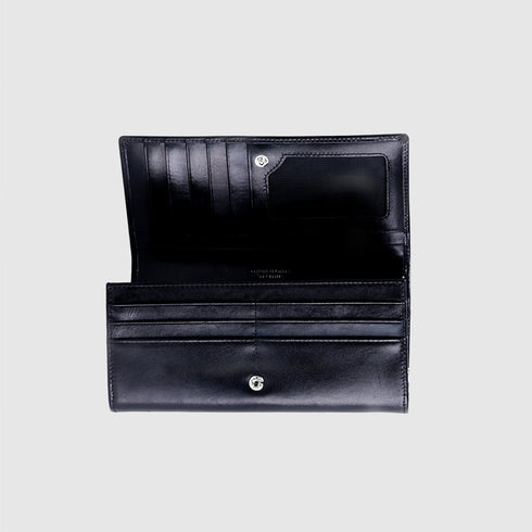 Billetera de piel Vintage Cassia Negro