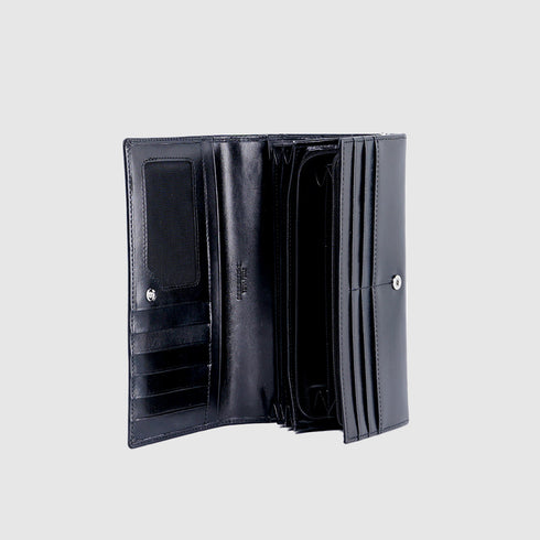 Billetera de piel Vintage Cassia Negro