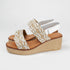 Sandalias con cuña de esparto Sahara (Blanco)