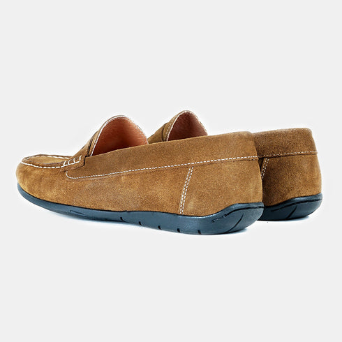 Mocasines de piel ante para hombre Luigi Marrón