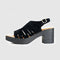 Sandalias con tacón de esparto Shirly (Negro)