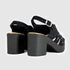 Sandalias con tacón de esparto Shirly (Negro)