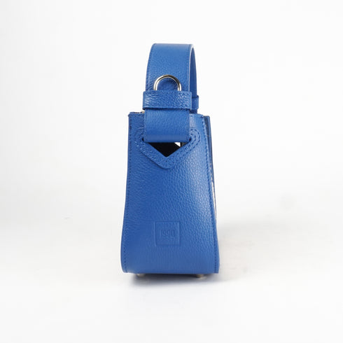 Bolso de mano de piel y rafia para mujer Pandorina Azul Klein