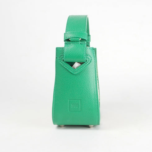 Bolso de mano de piel y rafia para mujer Pandorina Verde