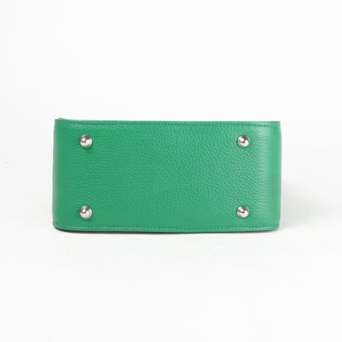 Bolso de mano de piel y rafia para mujer Pandorina Verde