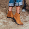 Botines mujer de serraje camel Abby
