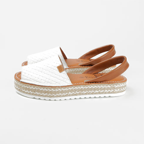 Menorquinas de mujer de Piel Adele (Blanca)