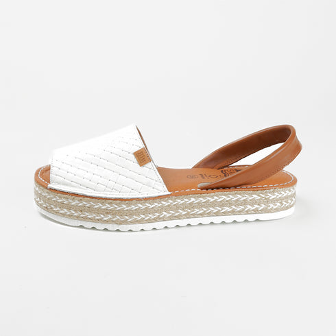 Menorquinas de mujer de Piel Adele (Blanca)