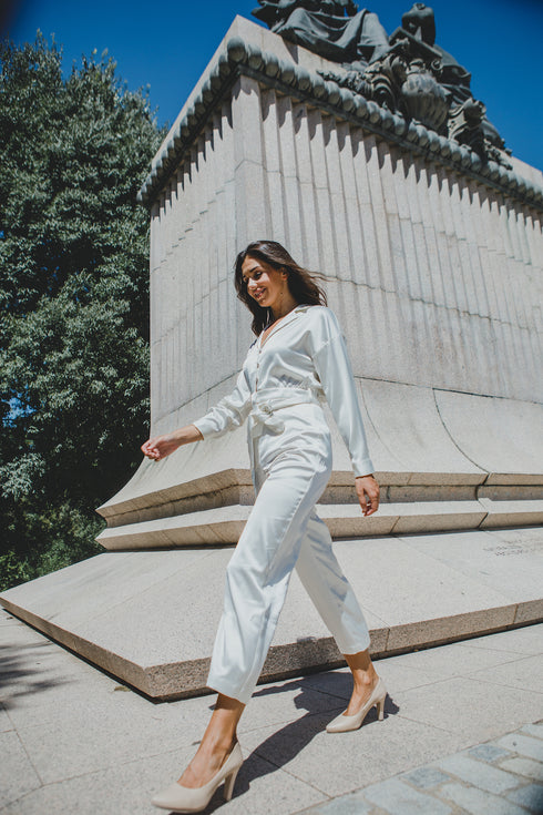 Zapatos de tacón 8cm de piel beige Tania