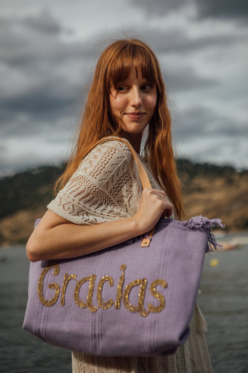 Bolso de playa de lino Gracias Tammy