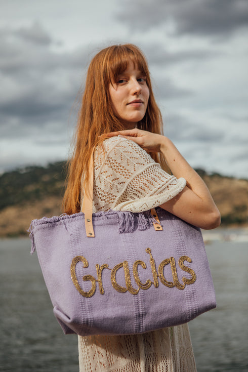 Bolso de playa de lino Hola Tammy