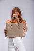 Bolso shopper tote de piel khaki Hayley