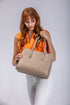 Bolso shopper tote de piel khaki Hayley