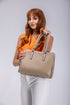Bolso shopper tote de piel khaki Hayley