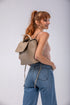 Mochila de piel para mujer khaki Bora