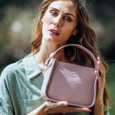 Bolso de mano de piel para mujer Pandorín rosa